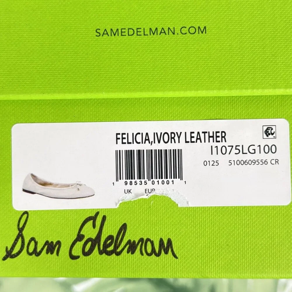 SAM EDELMAN NEW Felicia Ivory Leather Ballet Flat - Picture 16 of 16